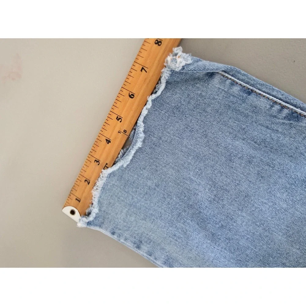 Sofia Jeans Womens 6 Blue High Rise Cropped Flare Denim Raw Hem Distressed New - Picture 11 of 16